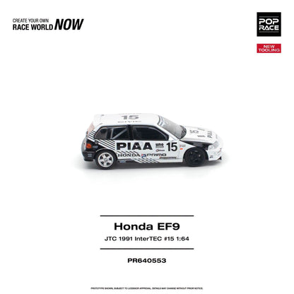 * PRE ORDER * POP RACE 1/64 HONDA CIVIC (EF9) #15 JTC 1991 InterTEC PR640553