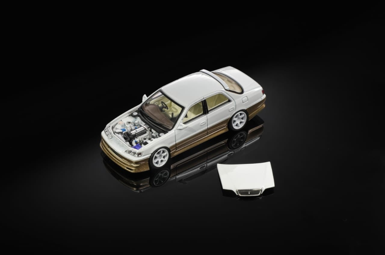 Mortal 1/64 Toyota Cresta Mk5 JZX100 2.5 Roulant G Pearl White Gold - MOT64CRESTA07SE
