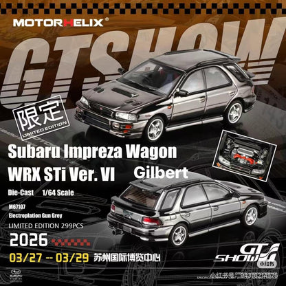 MOTORHELIX SUBARU IMPREZA WAGON WRX STI VER. VI CUSTOMIZED ELECTROPLATING GUN GRAY GT SHOW EXCLUSIVE -   M67107