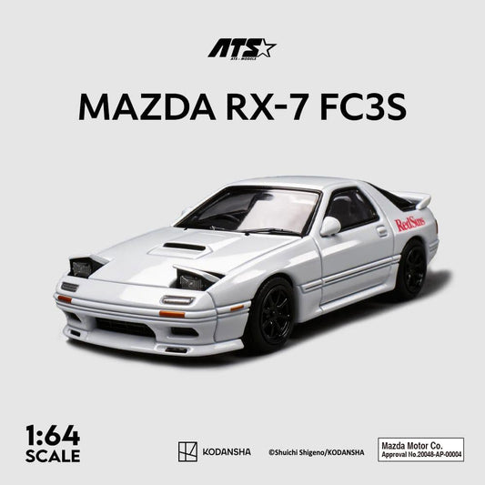 ATS 1:64 Diecast Model Mazda Licensed Product - RX-7 Mk2 FC3S White Color (ATS880204) Retractable-Headlight