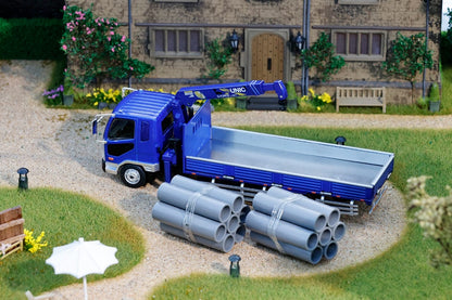 * PRE ORDER * GCD 1/64 Mitsubishi Fuso Licensed Products - Fighter Boom Lifter Crane Truck Blue (KS-082-634)