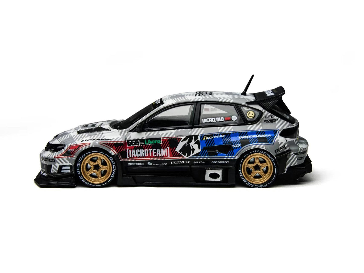Time Mirco TM x PSC Design 1:64 Diecast Model Impreza Concept Customized iAcro Raider Gray-Blue TM648302