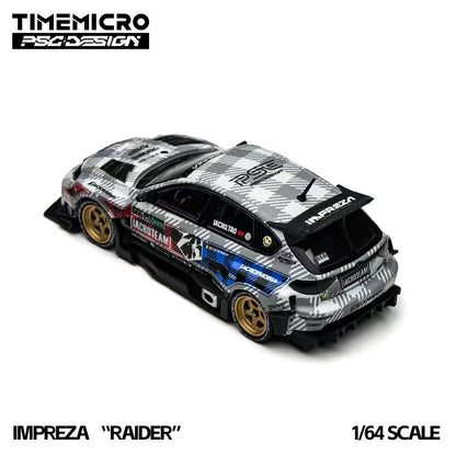 Time Mirco TM x PSC Design 1:64 Diecast Model Impreza Concept Customized iAcro Raider Gray-Blue TM648302
