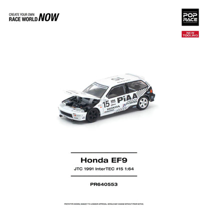 * PRE ORDER * POP RACE 1/64 HONDA CIVIC (EF9) #15 JTC 1991 InterTEC PR640553