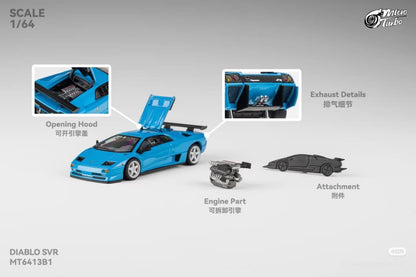 MicroTurbo MT 1/64 Diablo SVR 2026 Beijing HEC Event Car Metallic Blue MT6413B1