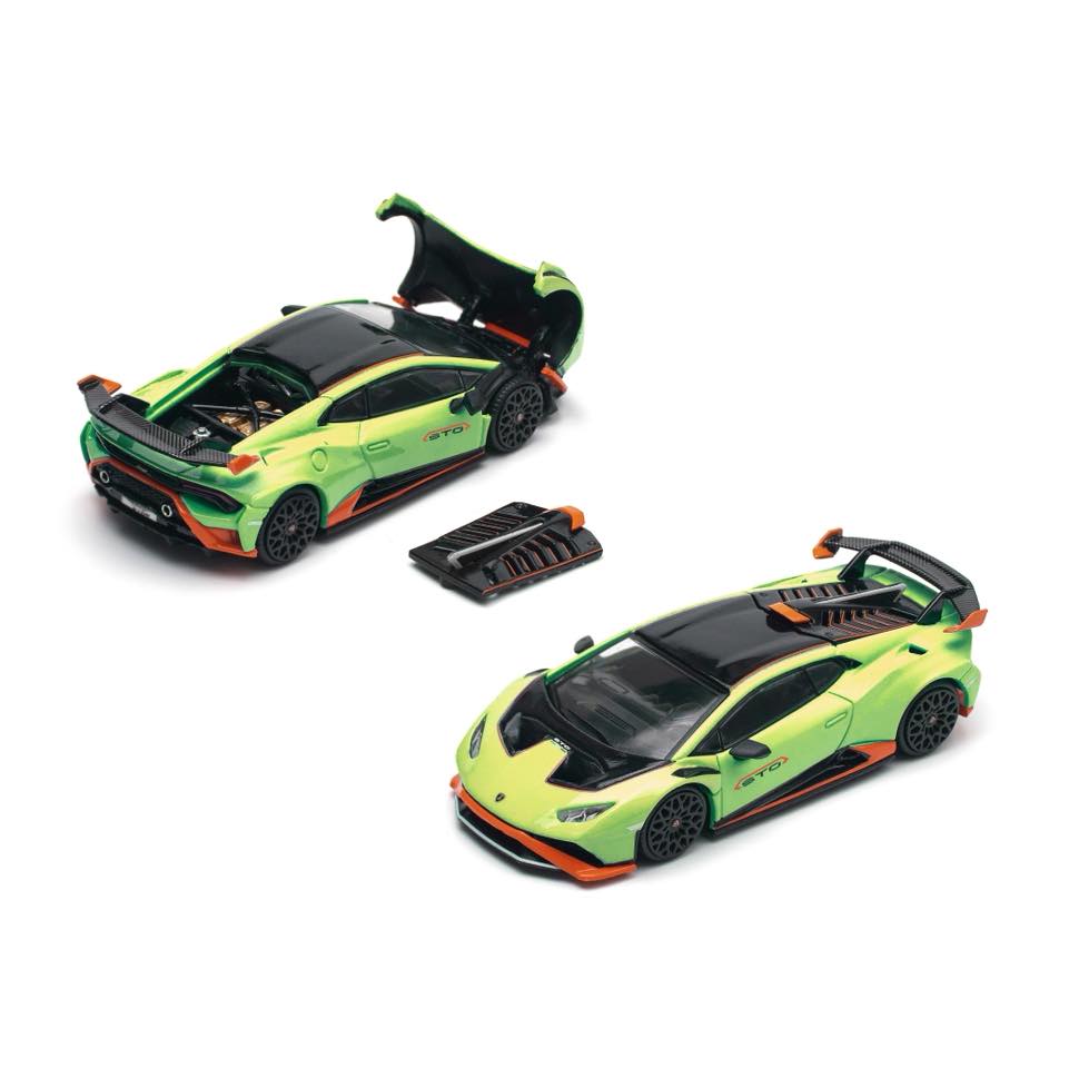 * PRE ORDER * Pop Race 1/64 LAMBORGHINI HURACAN STO - VERDE CITREA/ARACIO DAC PRE031