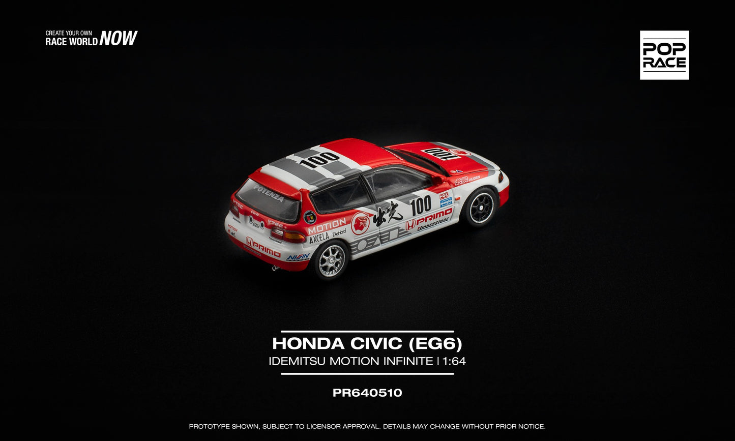 * PRE ORDER * POP RACE 1/64 HONDA CIVIC (EG6) IDEMITSU MOTION INFINITE - PR640510