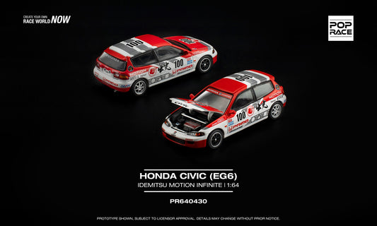 * PRE ORDER * POP RACE 1/64 HONDA CIVIC (EG6) IDEMITSU MOTION INFINITE - PR640510