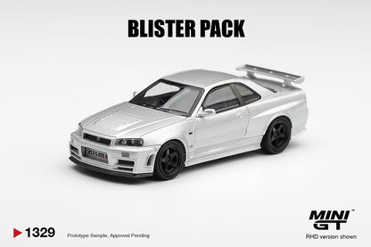* PRE ORDER * MINI GT #1329 1/64 Nissan NISMO R34GT-R Z-tune Z-Tune Silver (RHD) * BLISTER PACK *