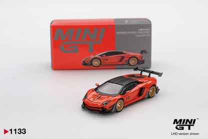MINI GT #1135 1/64 LB★WORKS Lamborghini Aventador Limited Edition Orange MDX 2025 (RHD)