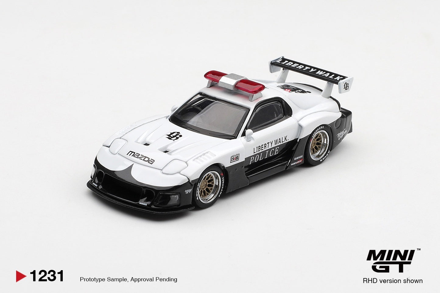 * PRE ORDER * MINI GT #1231 1/64 MAZDA RX-7 LB-Super Silhouette Police (RHD)