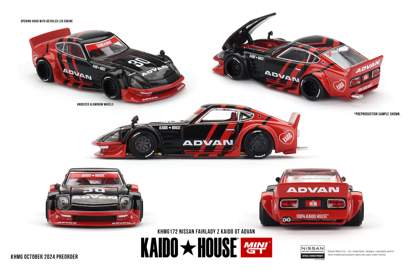 * PRE ORDER * [ KAIDO HOUSE X MINI GT ] Nissan Fairlady Z Kaido GT ADVAN KHMG172