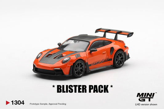 * PRE ORDER * MINI GT #1304 1/64 Porsche 911 (992) GT3 RS Weissach Package Gulf Orange (RHD) * BLISTER PACK *