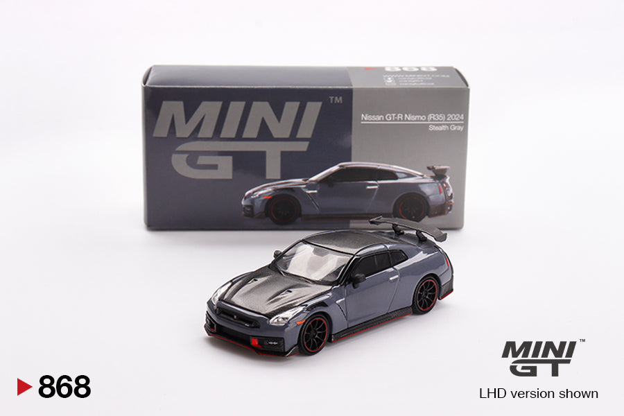 Mini GT #868 1/64 Nissan GT-R Nismo 2024 NISMO Stealth Gray (RHD)