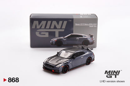 Mini GT #868 1/64 Nissan GT-R Nismo 2024 NISMO Stealth Gray (RHD)