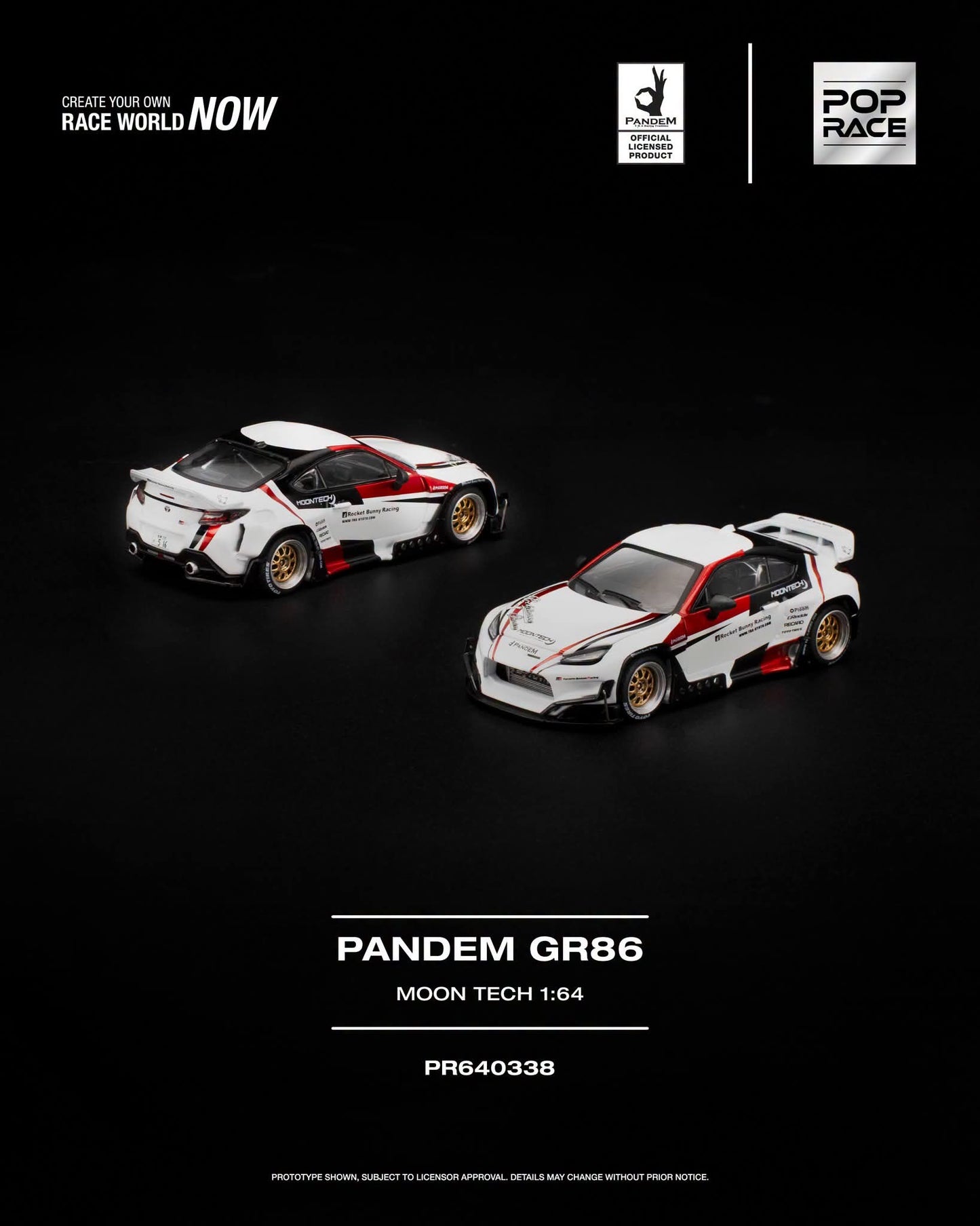 * PRE ORDER * POP RACE 1/64 PANDEM GR 86 MOONTECH PR640338