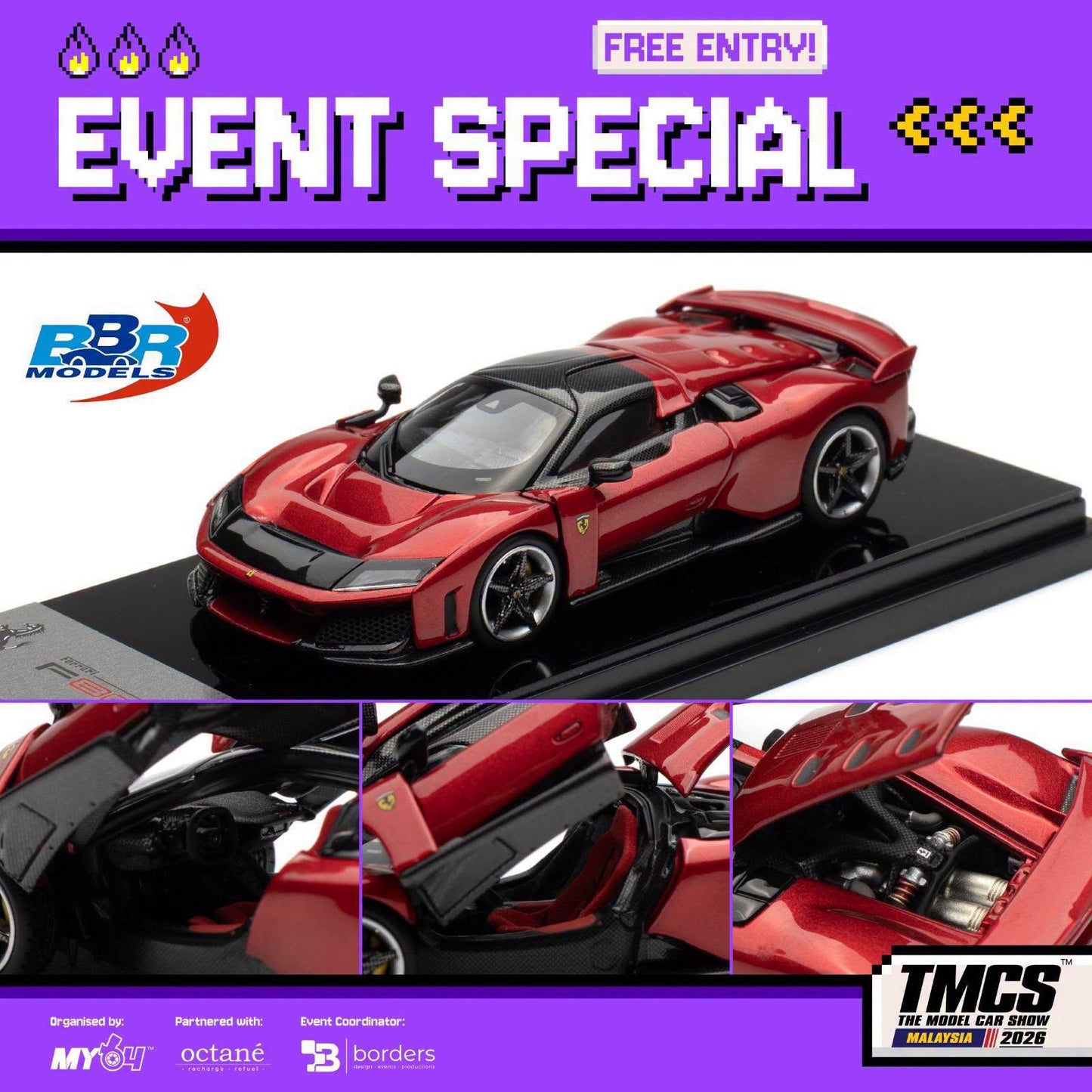 BBR Models 1/64 Ferrari F80 ROSSO SUPERCAR BBR64001H | TMCS 2026 EXCLUSIVE