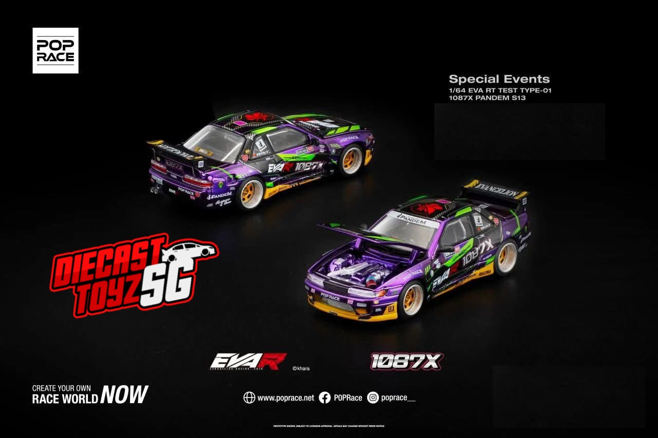 POP RACE XCARTOYS 1/64 APA XPO EXCLUSIVE EVA RT TEST TYPE-01 1087X PANDEM S13