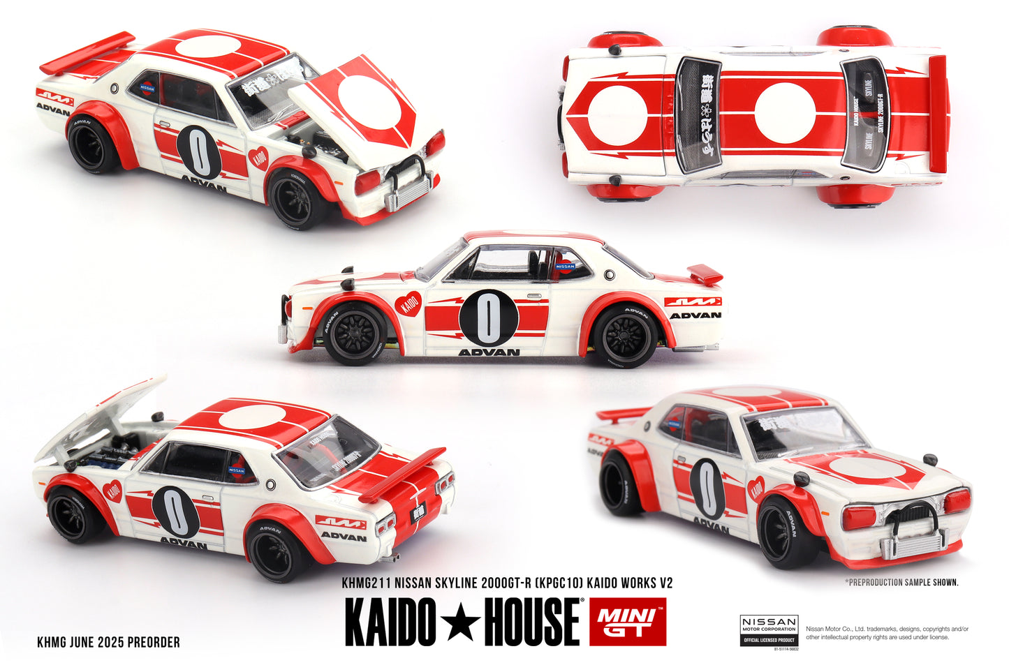 MINI GT X KAIDO HOUSE 1/64 Nissan Skyline 2000GT-R (KPGC10) Kaido Works V2 KHMG211