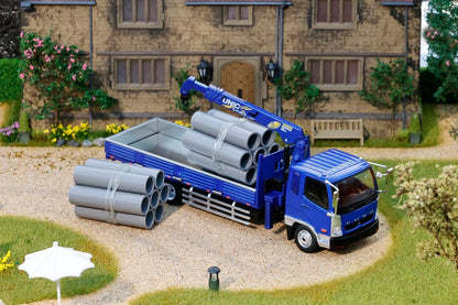 * PRE ORDER * GCD 1/64 Mitsubishi Fuso Licensed Products - Fighter Boom Lifter Crane Truck Blue (KS-082-634)