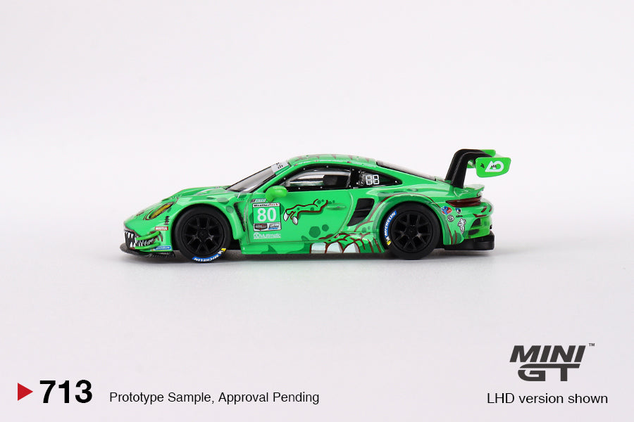 MINI GT #713 1/64 Porsche 911 GT3 R #80 GTD AO Racing 2023 IMSA Sebring 12 Hrs