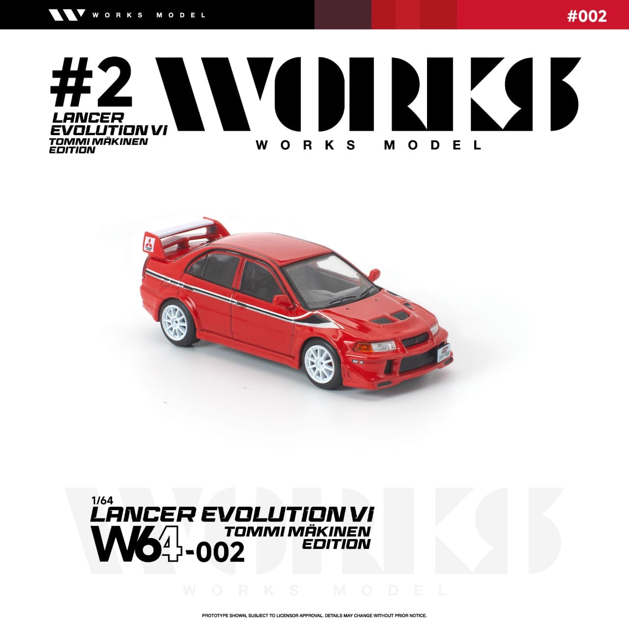 * PRE ORDER * Works 1:64 Evolution EVO VI Tommi Makinen Edition Red (W640002)