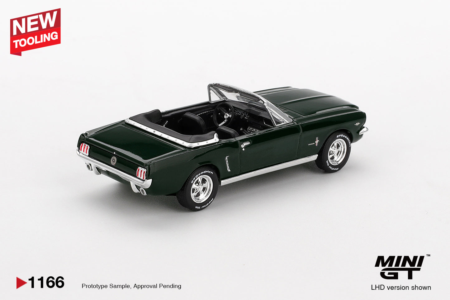 MINI GT #1166 1/64 Ford Mustang Convertible 1964 Highland Green (LHD)