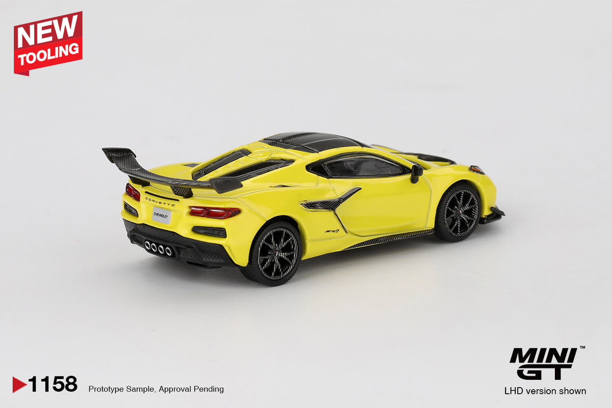 MINI GT #1158 1/64 Chevrolet Corvette ZR1 Accelerate Yellow (LHD)