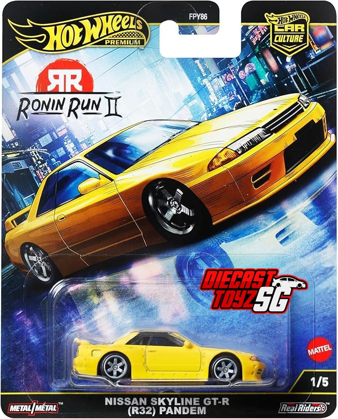 Hot Wheels Car Culture Ronin Run II Nissan Skyline GT-R (R32) Pandem Yellow