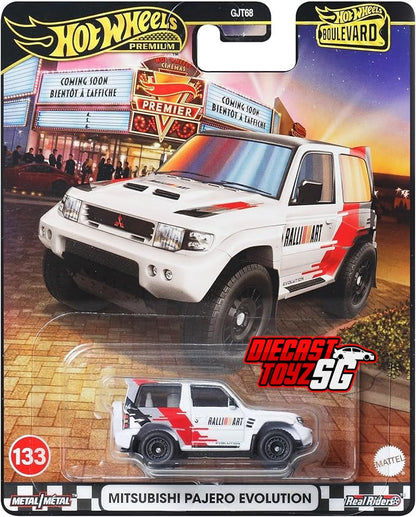 Hot Wheels JBL26 Boulevard Mitsubishi Pajero Evolution White