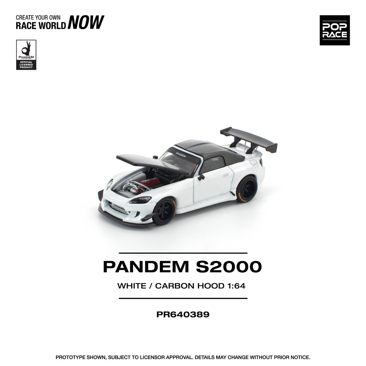 POP RACE 1/64 PANDEM S2000 CARBON HOOD PR640389