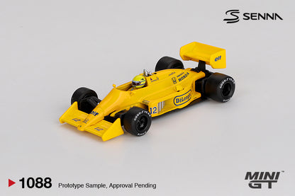 MINI GT #1088 1/64 Lotus 99T #12 Ayrton Senna 1987 Monaco Grand Prix Winner