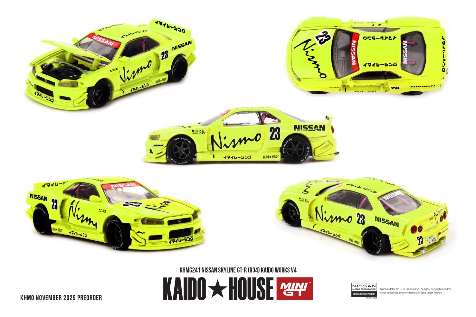 ミニカー MINIGT KAIDO HOUSE GT-R R34 Brazil PRE ORDER * [ Kaido House x MINI GT ] 1/64 NISSAN SKYLINE GT-R