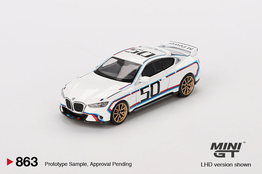 MINI GT #863 1/64 BMW 3.0 CSL White (RHD)