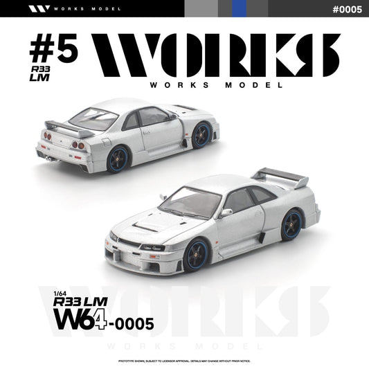 * PRE ORDER * Works 1:64 Skyline R33 LM Silver (W640005)