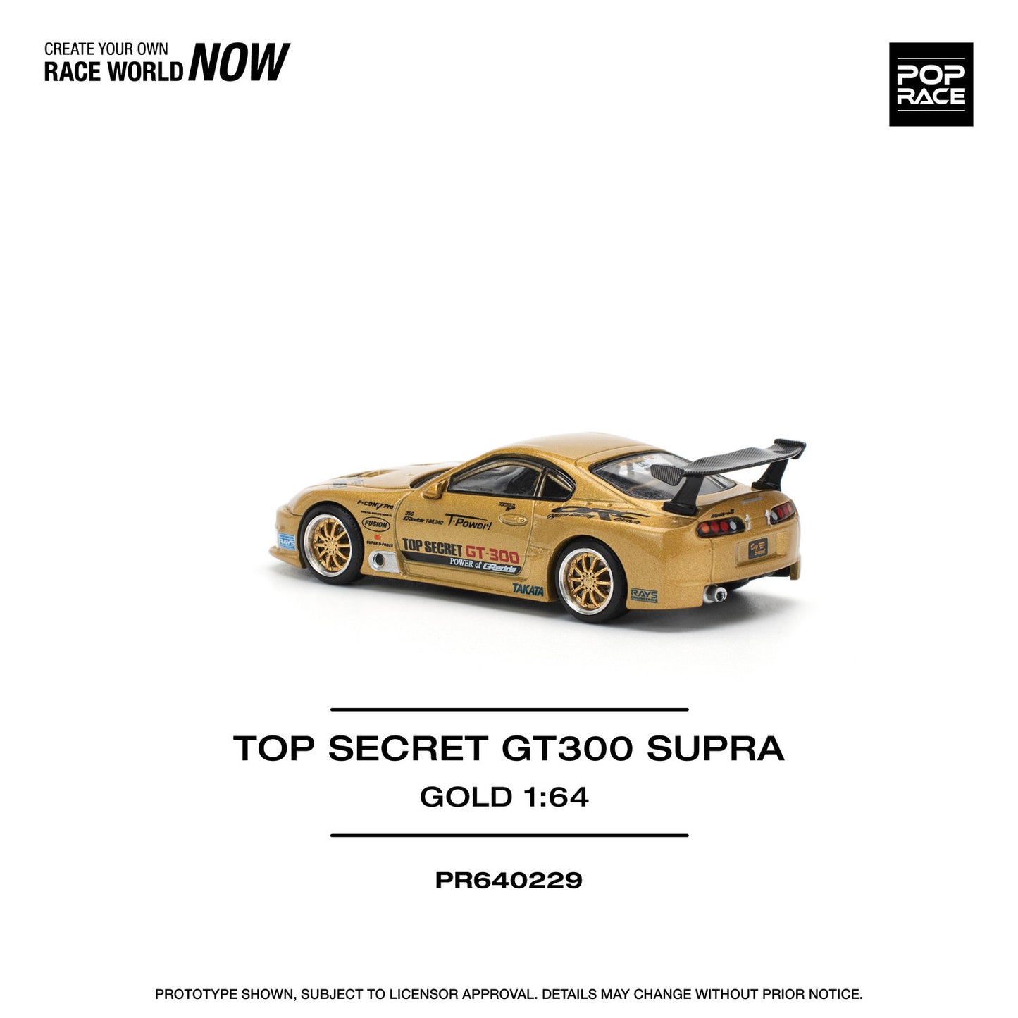 * PRE ORDER * POP RACE 1/64 TOP SECRET GT300 SUPRA  PR640229