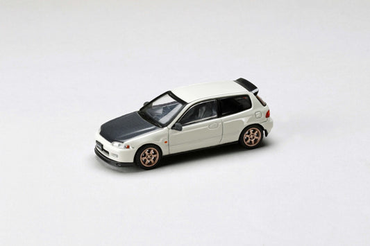 JDM64 1/64 Honda Civic EG6 SIR II (HJDM002) *JDM Version - White Carbon-Hood(07)