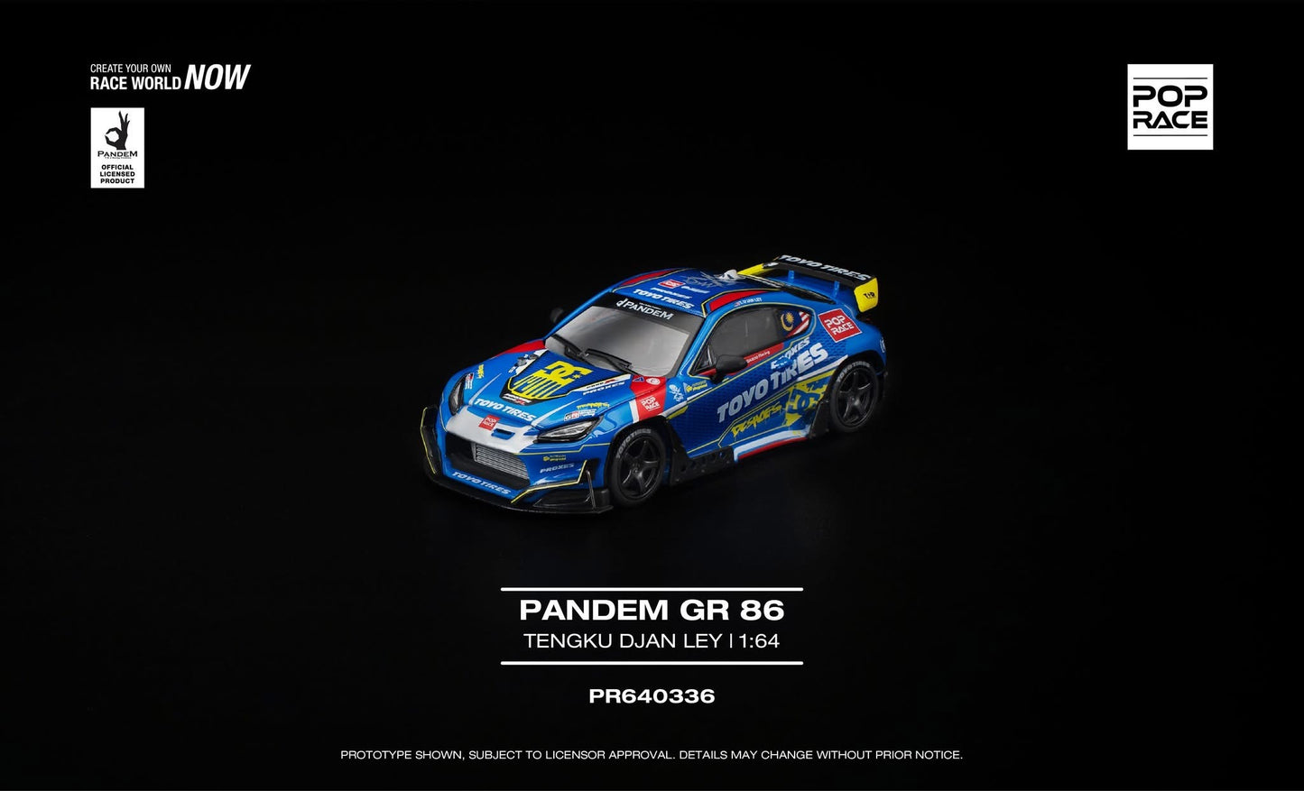 * PRE ORDER * POP RACE 1/64 PANDEM GR 86 TENGKU DJAN LEY PR640336
