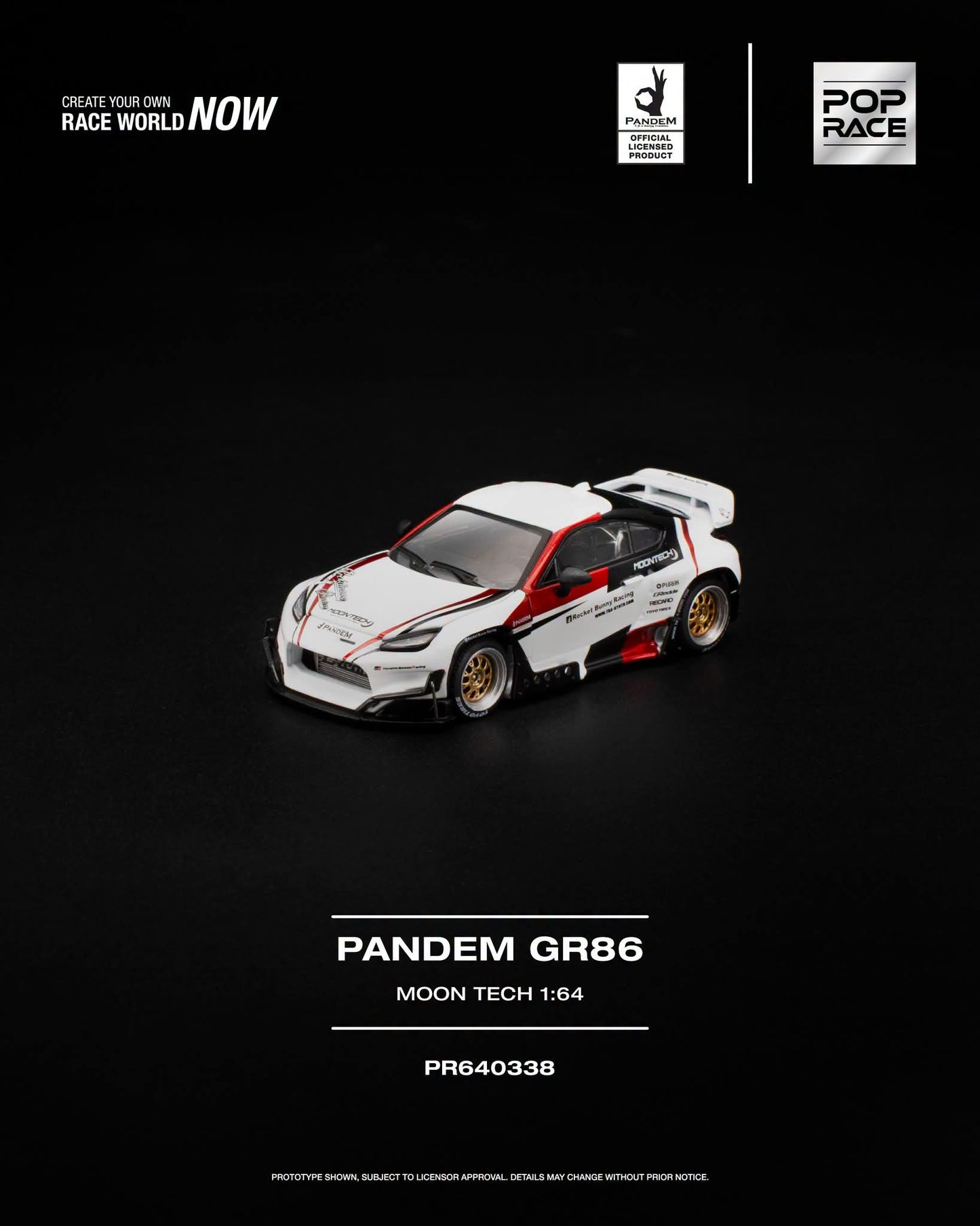 * PRE ORDER * POP RACE 1/64 PANDEM GR 86 MOONTECH PR640338