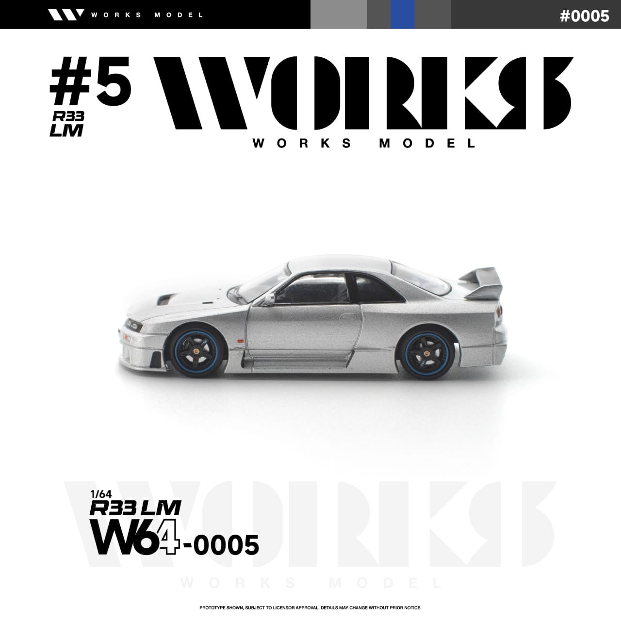 * PRE ORDER * Works 1:64 Skyline R33 LM Silver (W640005)