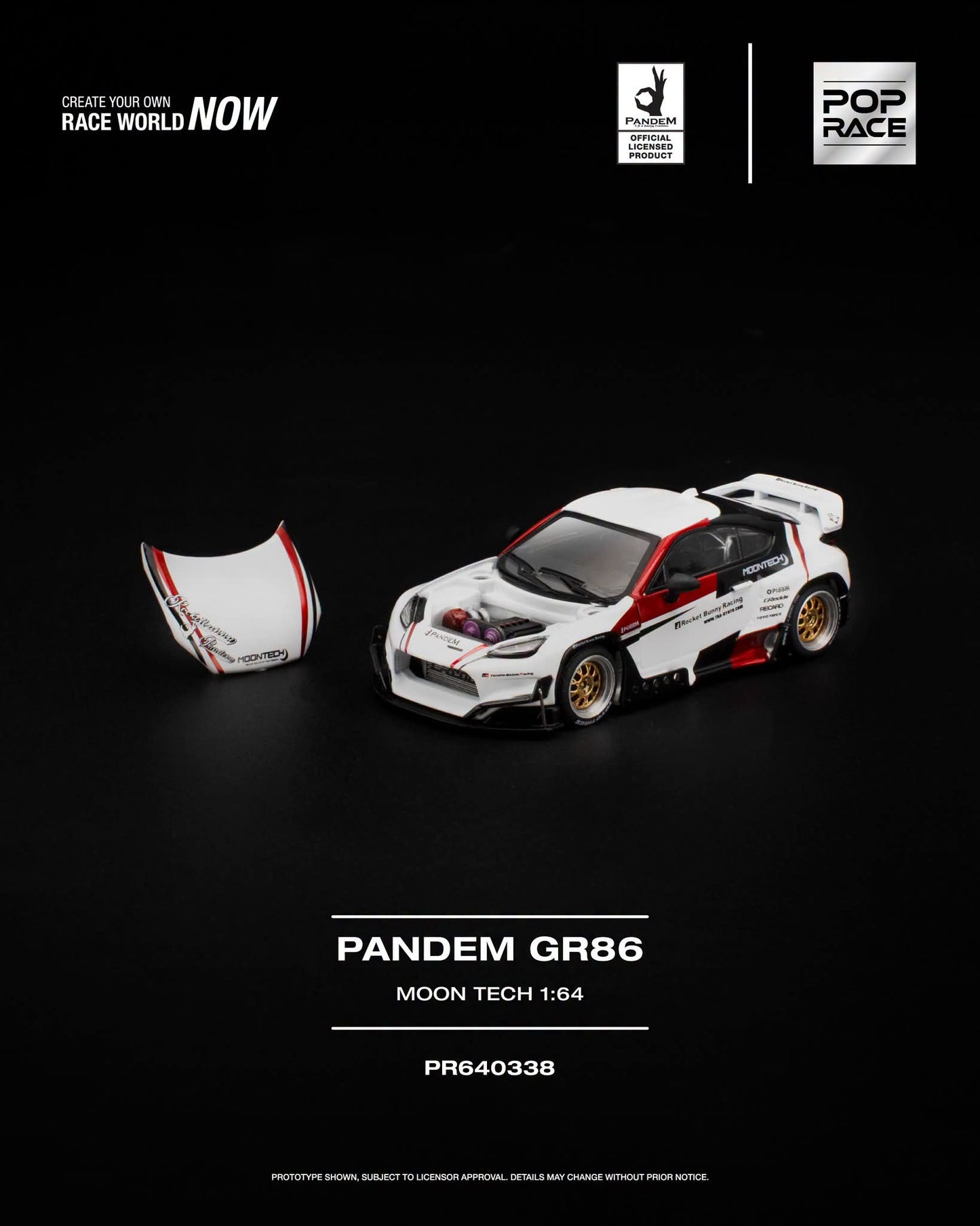 * PRE ORDER * POP RACE 1/64 PANDEM GR 86 MOONTECH PR640338