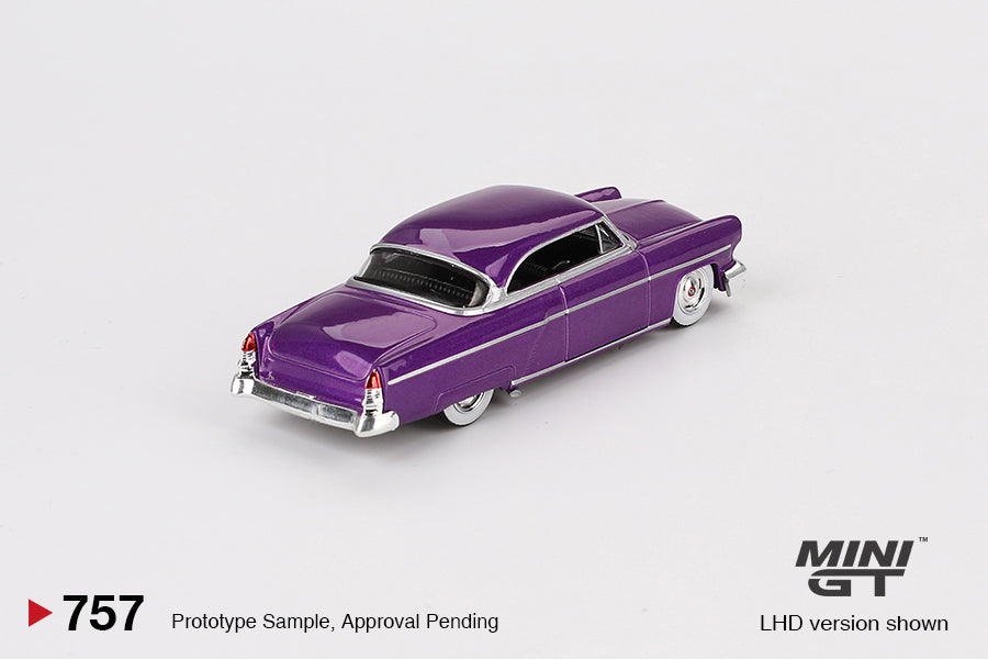 MINI GT #757 1/64 Lincoln Capri Hot Rod 1954 Purple Metallic (LHD)