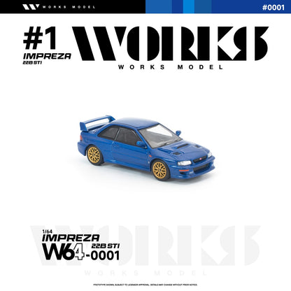 * PRE ORDER * Works 1:64 Impreza WRX 22B STI (GC8) Blue (W640001)