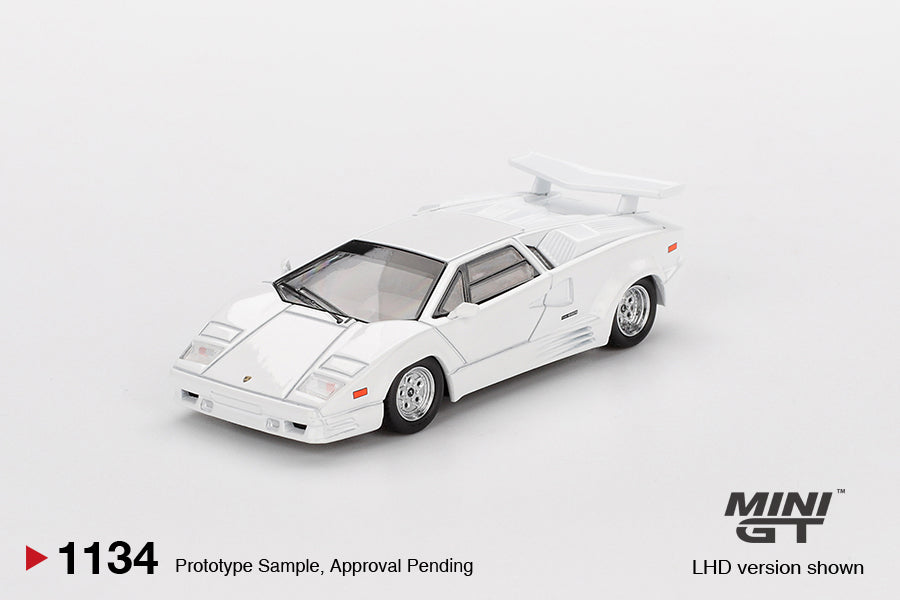 MINI GT #1134 1/64 Lamborghini Countach 25th Anniversary White (LHD)