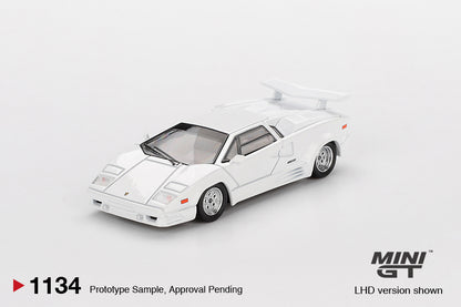 MINI GT #1134 1/64 Lamborghini Countach 25th Anniversary White (LHD)