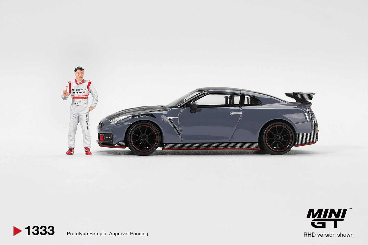 * PRE ORDER * MINI GT #1333 1/64 Nissan GT-R Nismo 2024 Tsukuba Production Car Lap Record W / Matsuda Figure Tsugio Matsuda Collection (RHD)