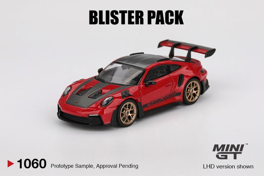 MINI GT #1060 1/64 Porsche 911 (992) GT3 RS Weissach Package Guards Red (RHD) * BLISTER PACK *