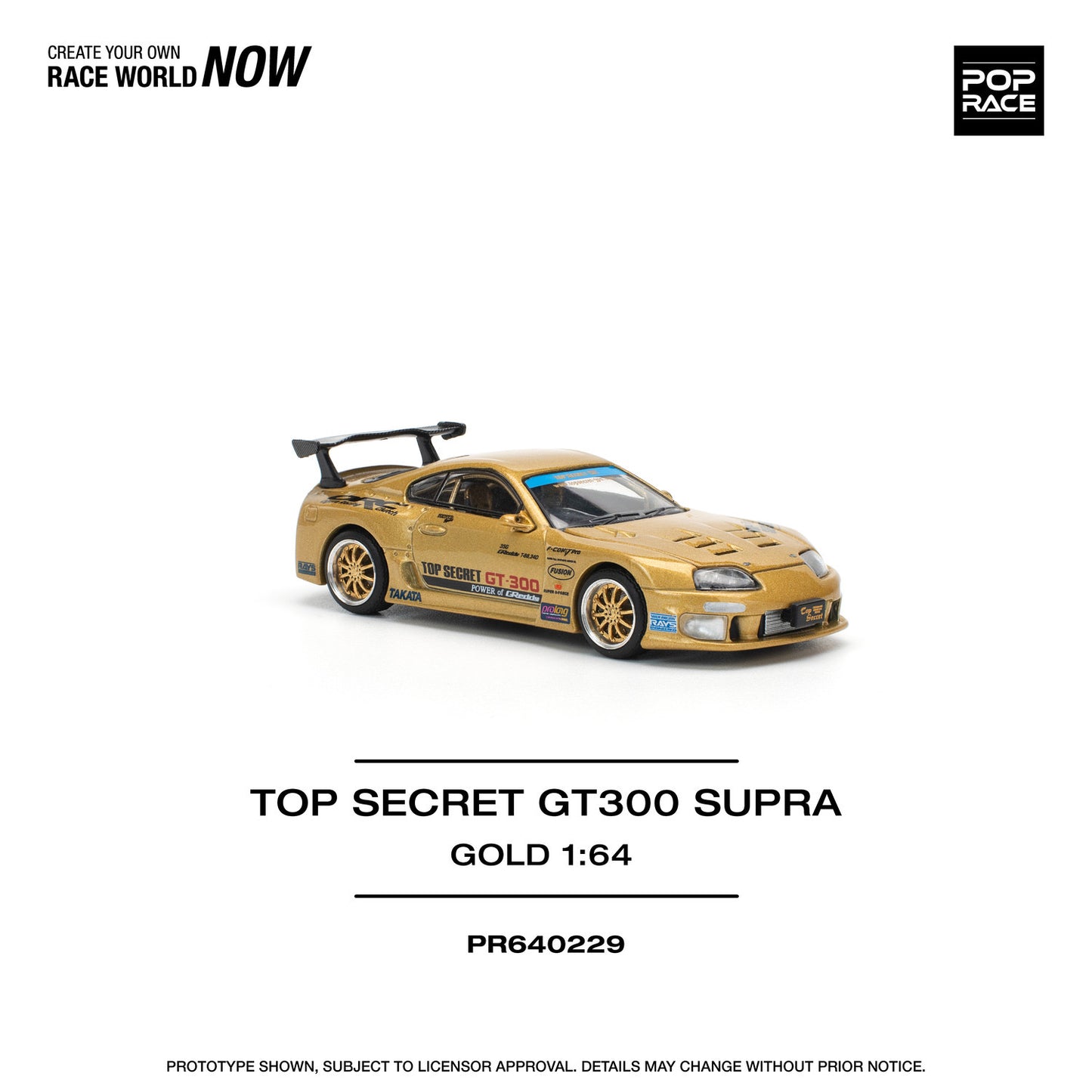 * PRE ORDER * POP RACE 1/64 TOP SECRET GT300 SUPRA  PR640229