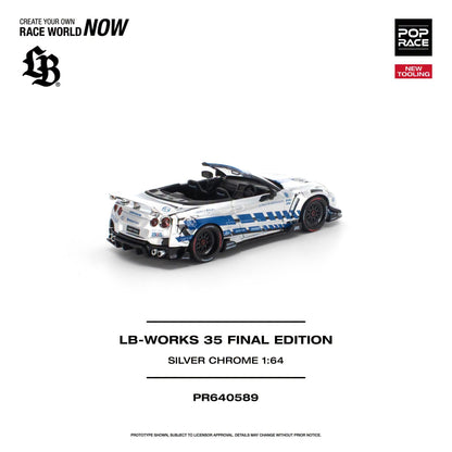 * PRE ORDER * POP RACE 1/64 LB-WORKS 35 FINAL EDITION SILVER CHROME PR640572