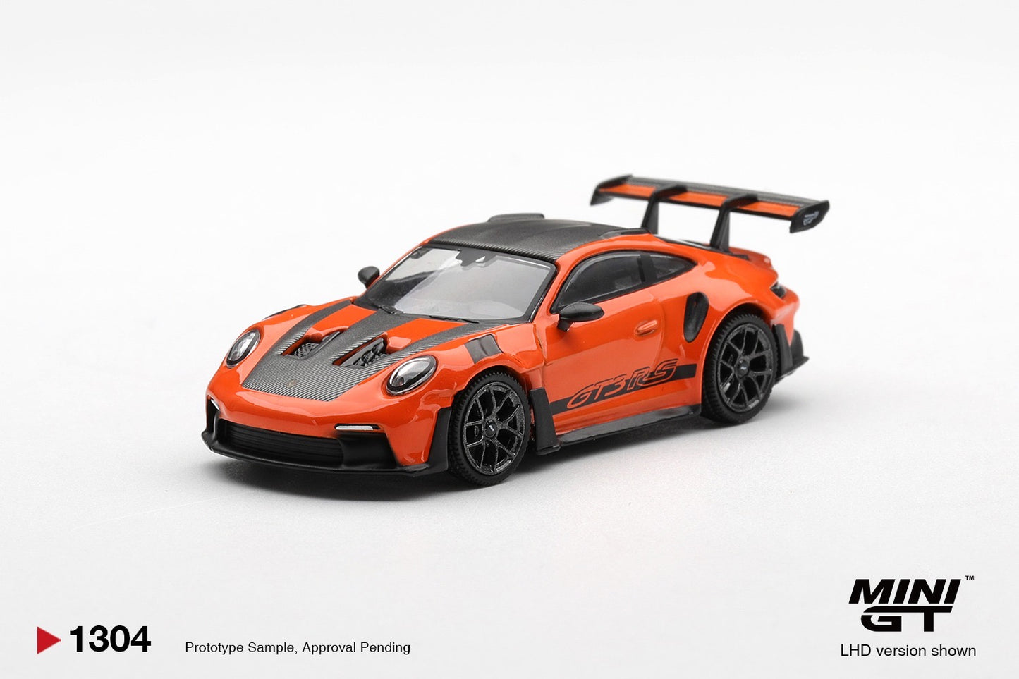 * PRE ORDER * MINI GT #1304 1/64 Porsche 911 (992) GT3 RS Weissach Package Gulf Orange (RHD)